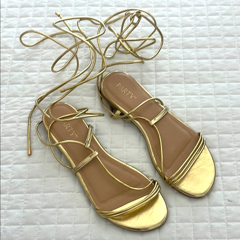 Gold Strappy Sandals